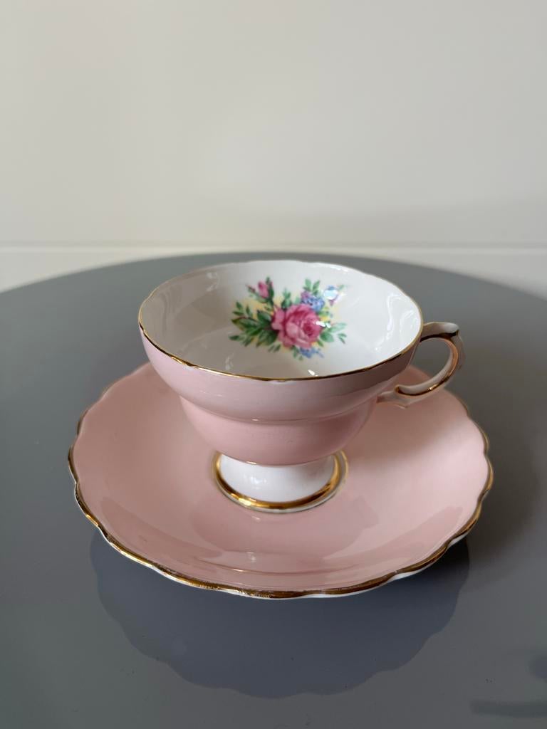 Rosina Fine Bone China Theekop en Schotel - Vintage, Ophalen of Verzenden