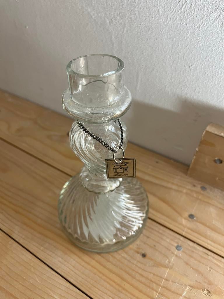 Riviera Maison glazen kaarshouder, Overige materialen, Wit, Ophalen of Verzenden, Zo goed als nieuw