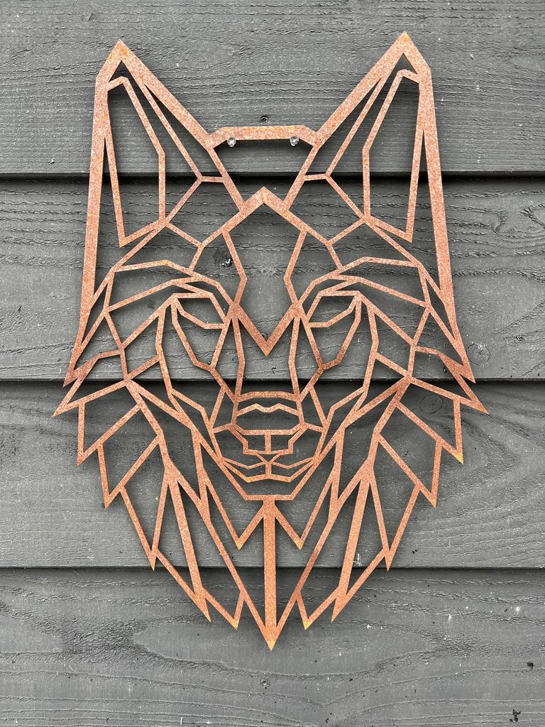 Wolf cortenstaal, tuinwanddecoratie, Tuin en Terras, Ophalen of Verzenden, Nieuw