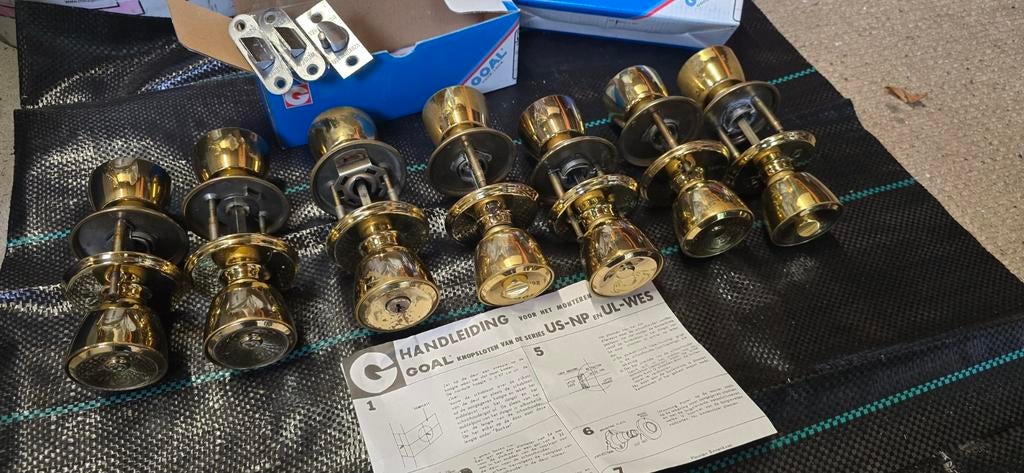 Franse klinkstel messing, Ophalen of Verzenden