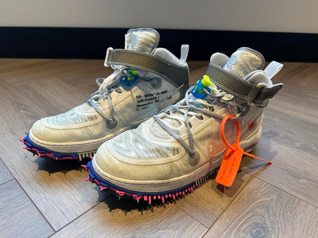 Nike x Off-White Air Force 1 - Maat 46, Ophalen of Verzenden, Zo goed als nieuw, Wit, Sneakers of Gympen