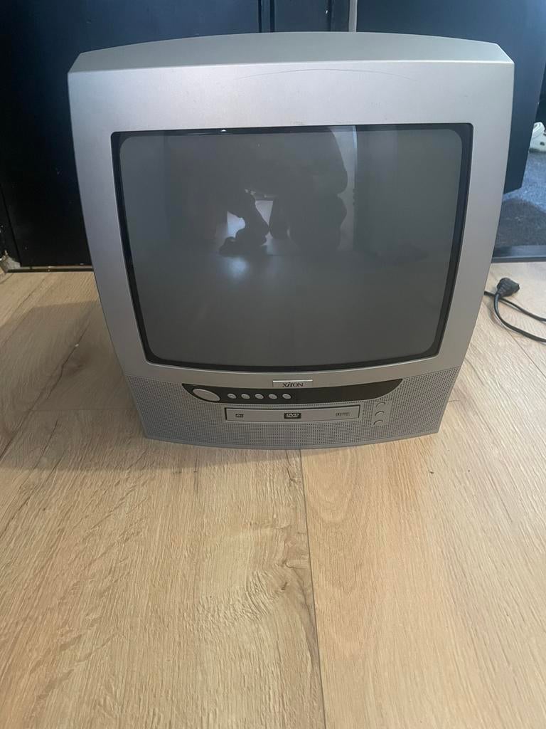 14” Xiron beeldbuis TV CRT Retro met ingebouwde DVD speler, Ophalen, Gebruikt