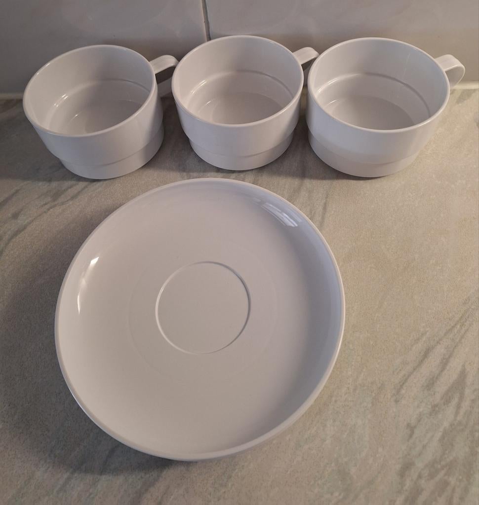 Mepal, soepkommen, fruit of  chips bakjes. Incl bordjes, Caravans en Kamperen, Ophalen of Verzenden, Zo goed als nieuw