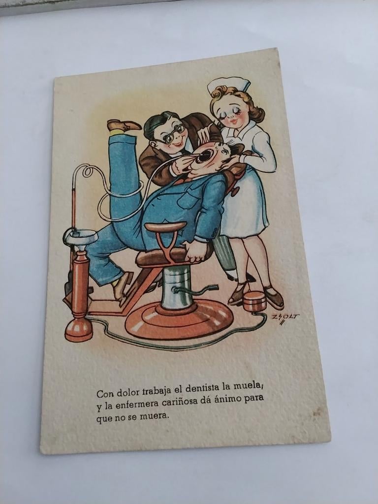 MAN BIJ TANDARTS. 1943, Verzamelen, Ophalen of Verzenden, 1940 tot 1960, Overige thema's