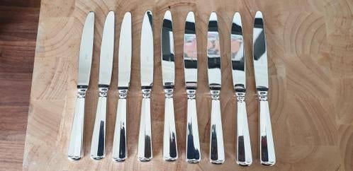 Verzilverde dinermessen Sola100 Haags lofje per stuk, Antiek en Kunst, Ophalen of Verzenden