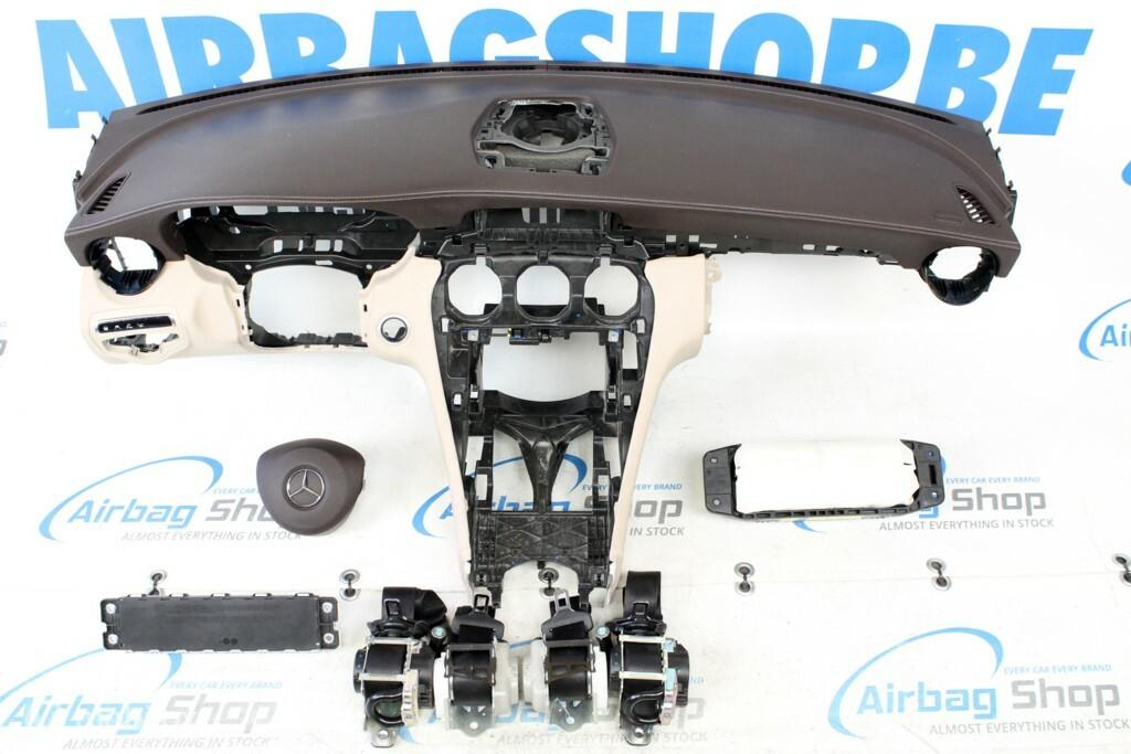 Airbag set Dashboard bruin beige Mercedes C klasse W205, Gebruikt, Ophalen of Verzenden