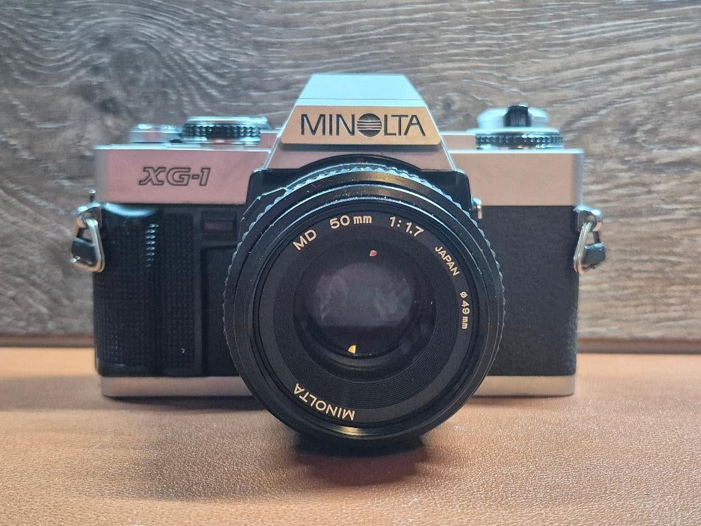 Minolta XG-1 + MD 50mm f1.7, Audio, Tv en Foto, Fotocamera's Analoog, Ophalen of Verzenden, Gebruikt, Spiegelreflex, Minolta