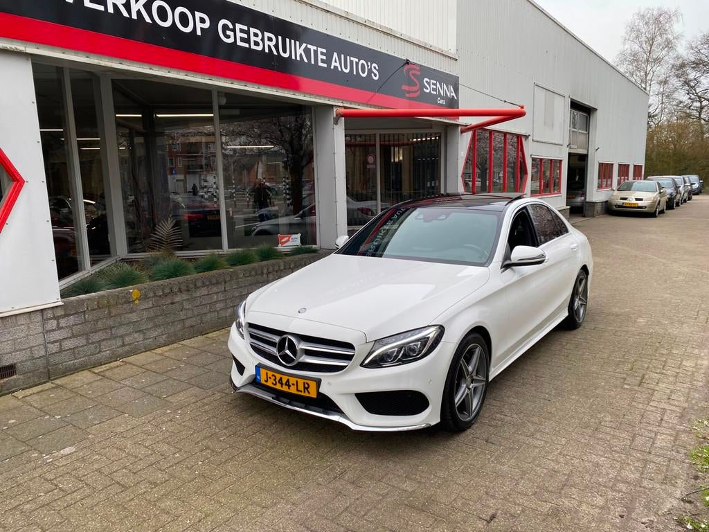 Mercedes-Benz C-klasse 180 AMG pakket - Pano - Burmester - I, Achterwielaandrijving, Gebruikt, USB, Wit
