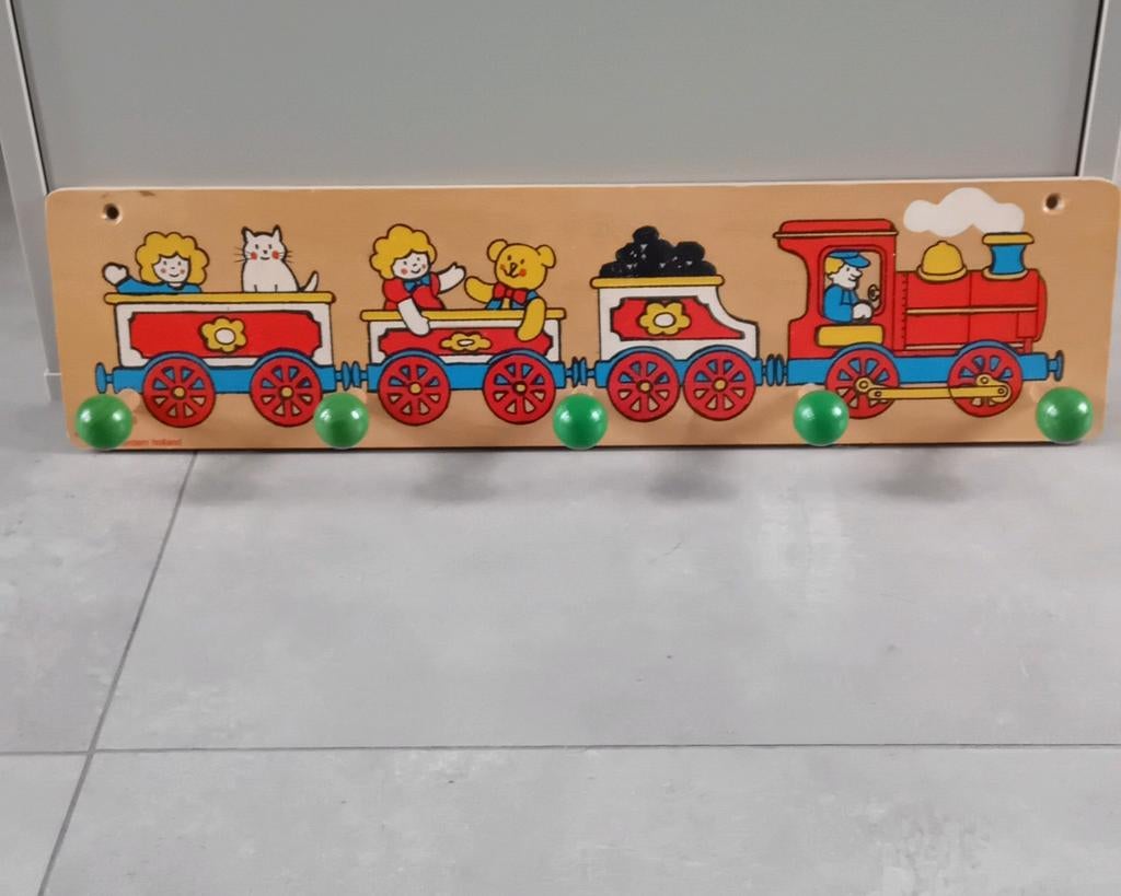 Vintage houten kinder kapstok van Simplex, Ophalen of Verzenden, Hout, Wandkapstok, Minder dan 100 cm