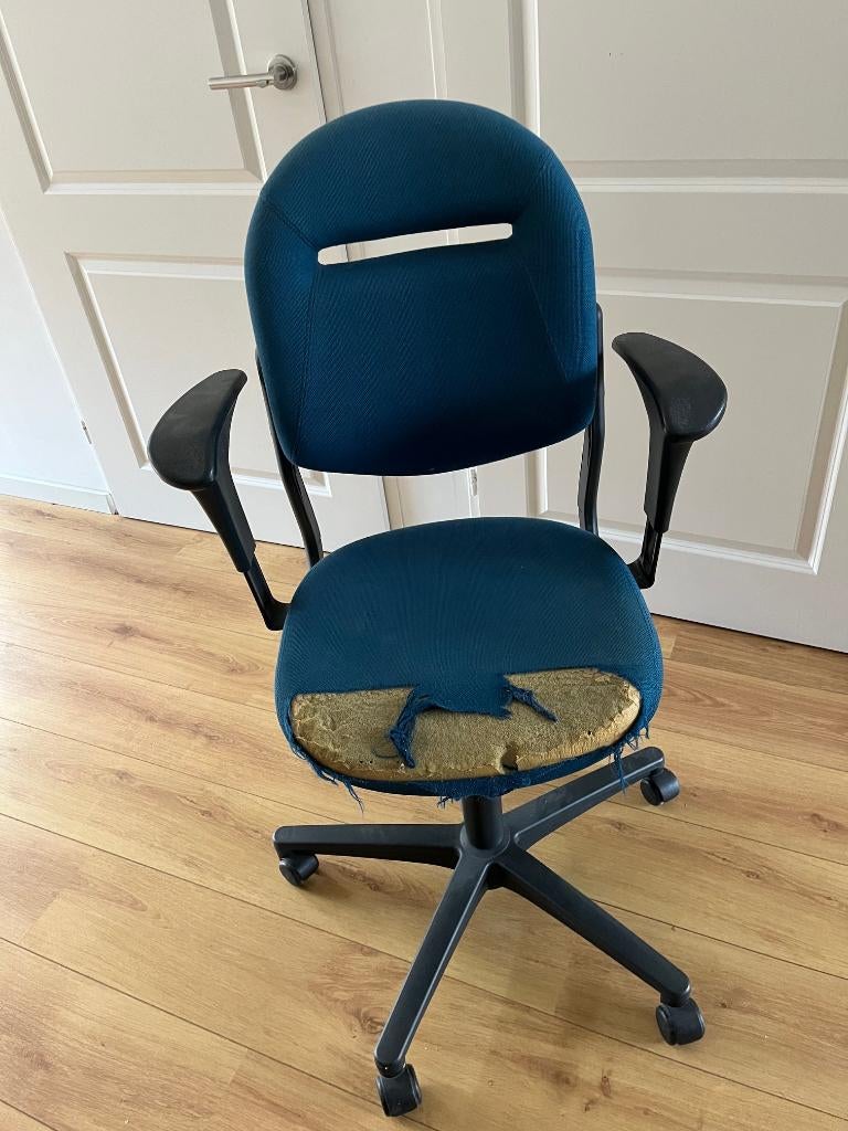 professionele bureaustoel gratis, Ophalen, Gebruikt, Blauw, Bureaustoel