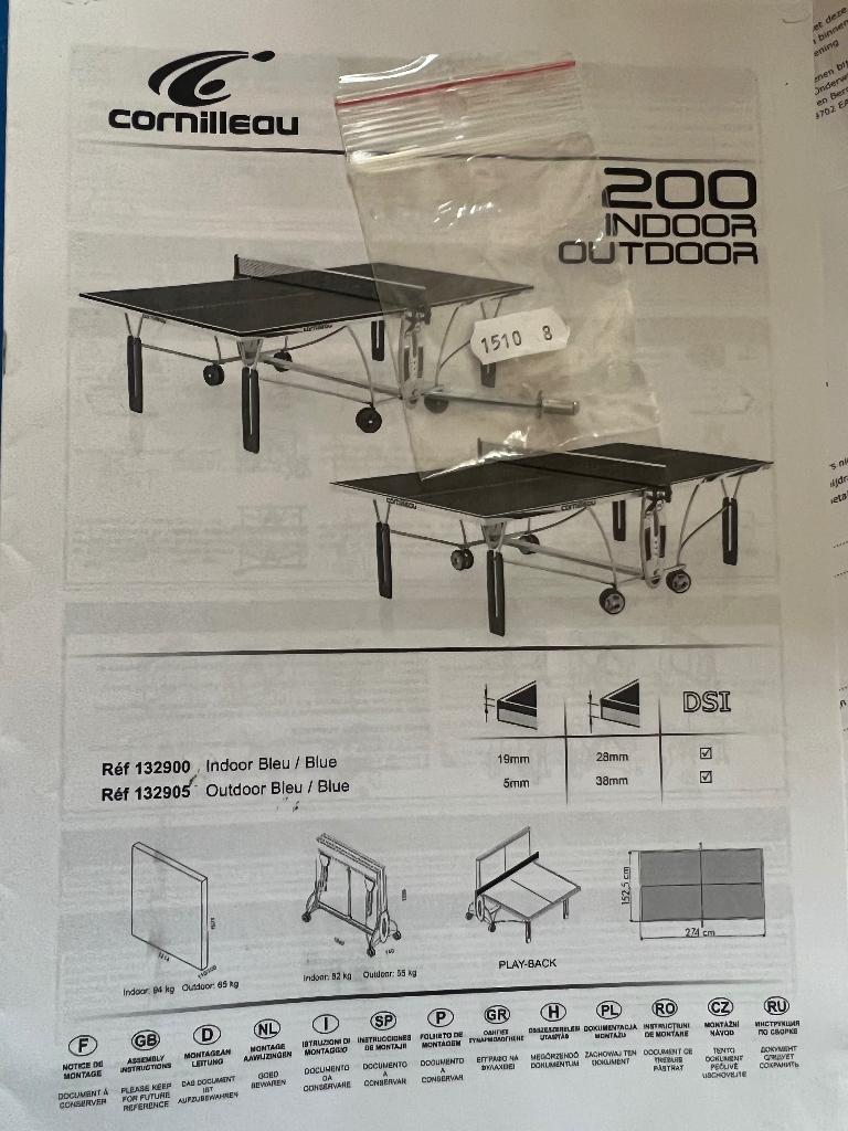 Tafeltennistafel ( in- en outdoors), Ophalen, Gebruikt, Tafel Indoor, Verrijdbaar