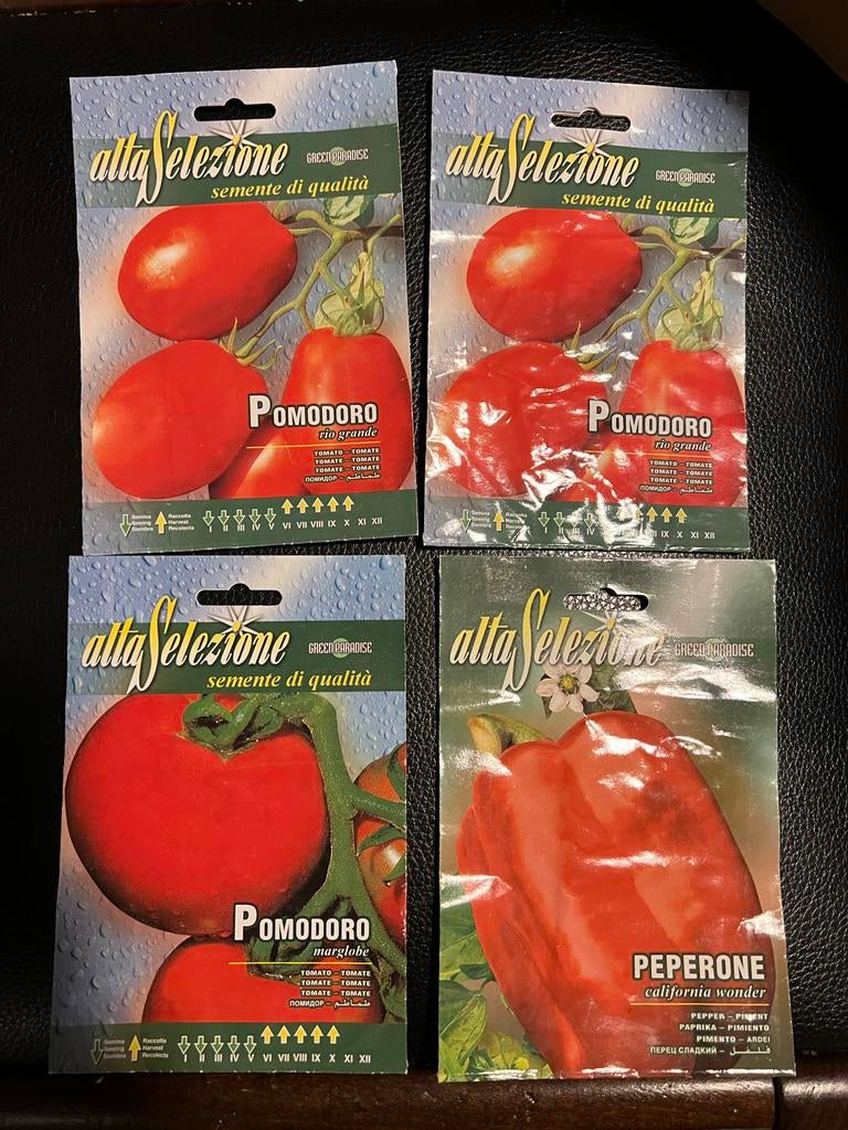 Zaadjes: 2 tomaten en 1 paprika, Tuin en Terras, Bloembollen en Zaden, Ophalen, Voorjaar, Volle zon, Zaad