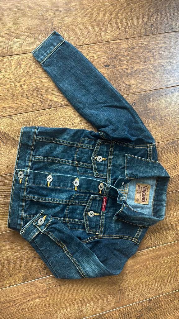 Vingino spijkerjas 6 - 110 / 116, Ophalen of Verzenden, Zo goed als nieuw, Jongen of Meisje, Jas