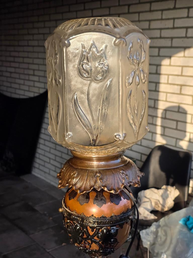 Antieke Victoriaanse / Art Nouveau Lamp – Belle Époque |, Antiek en Kunst, Antiek | Lampen, Ophalen