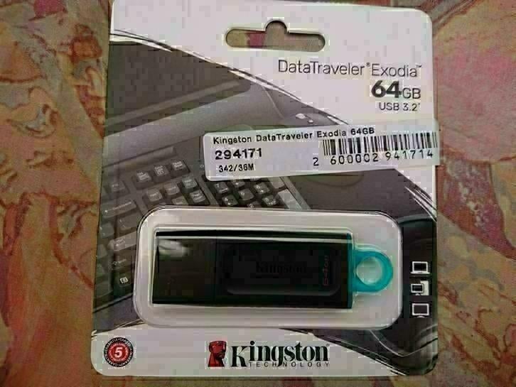 Kingston USB stick A-merk 64GB Exodius USB3.2, Computers en Software, USB Sticks, Nieuw, 64 GB, Ophalen of Verzenden