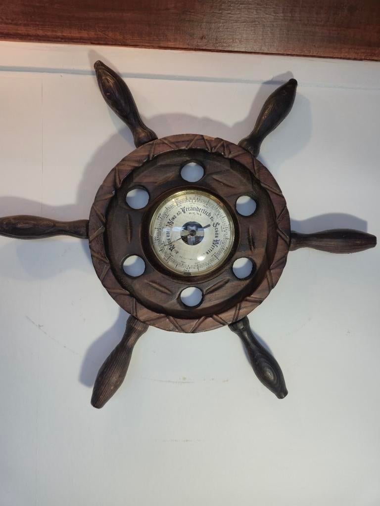 Antieke Barometer in Scheepsroer Design, Ophalen of Verzenden, Gebruikt, Barometer