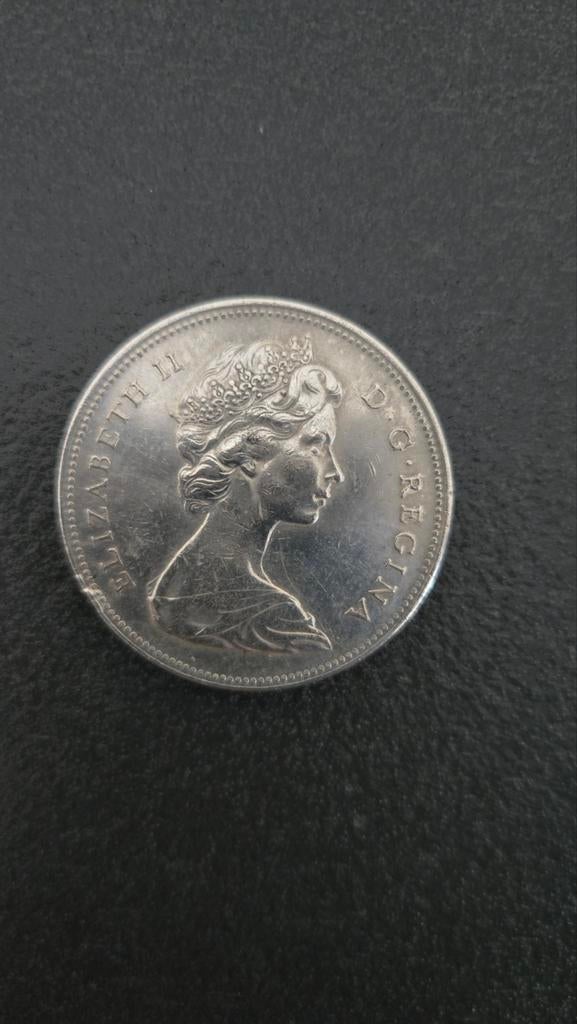 Canadese munten - 1966 zilveren dollar en 5 cent uit Engelan, Ophalen, Noord-Amerika, Setje, Zilver