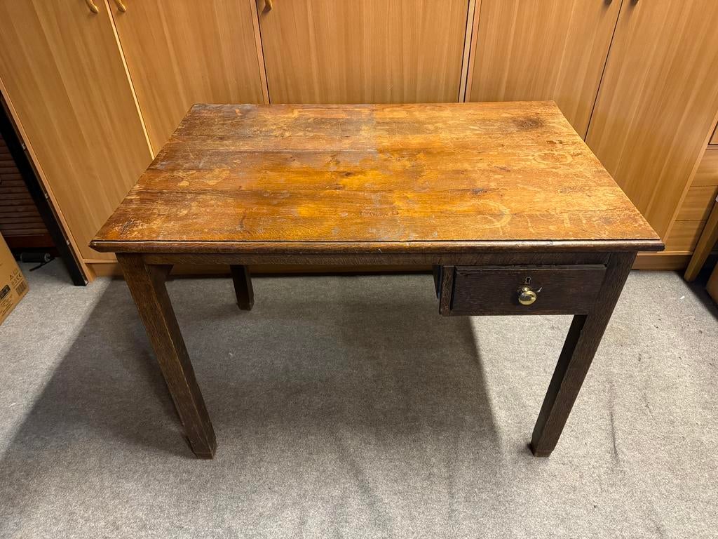 Houten bureau met lade, Antiek en Kunst, Ophalen