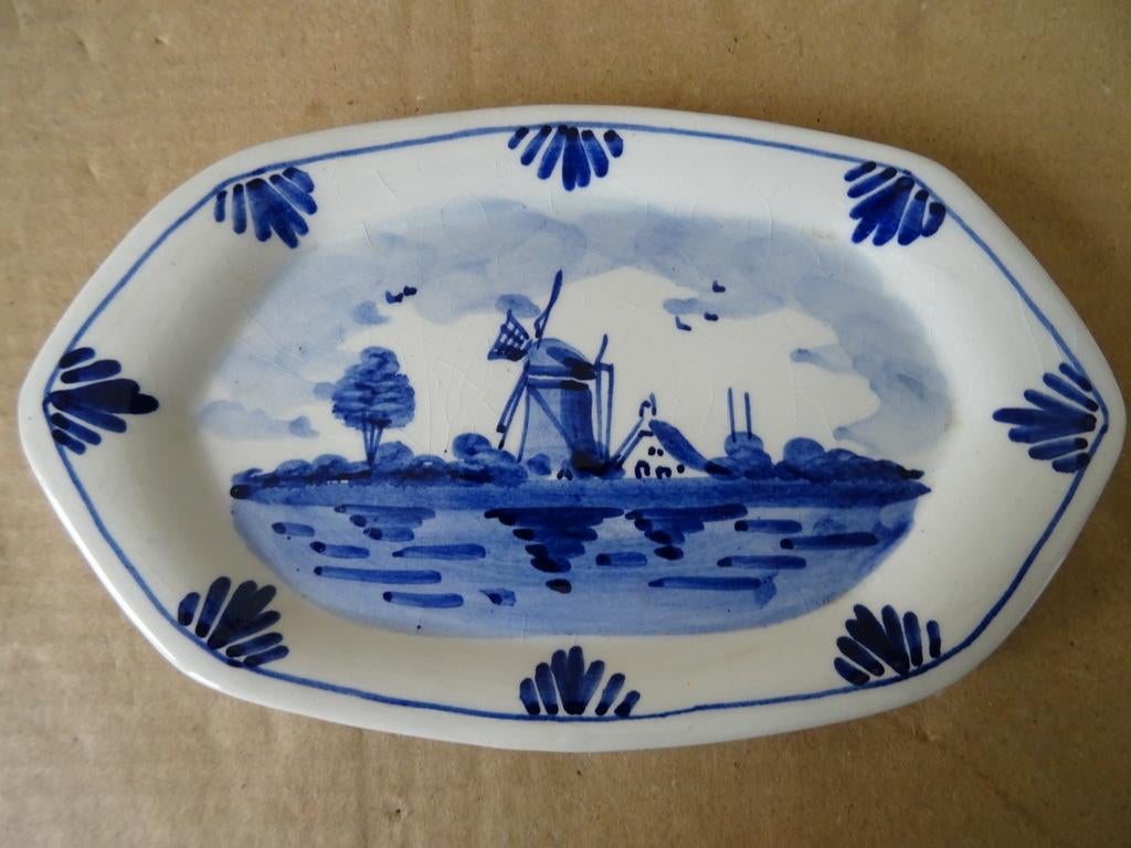 Delfts blauw schaaltje 17cm Delfts Holland Handpainted 1960, Ophalen of Verzenden