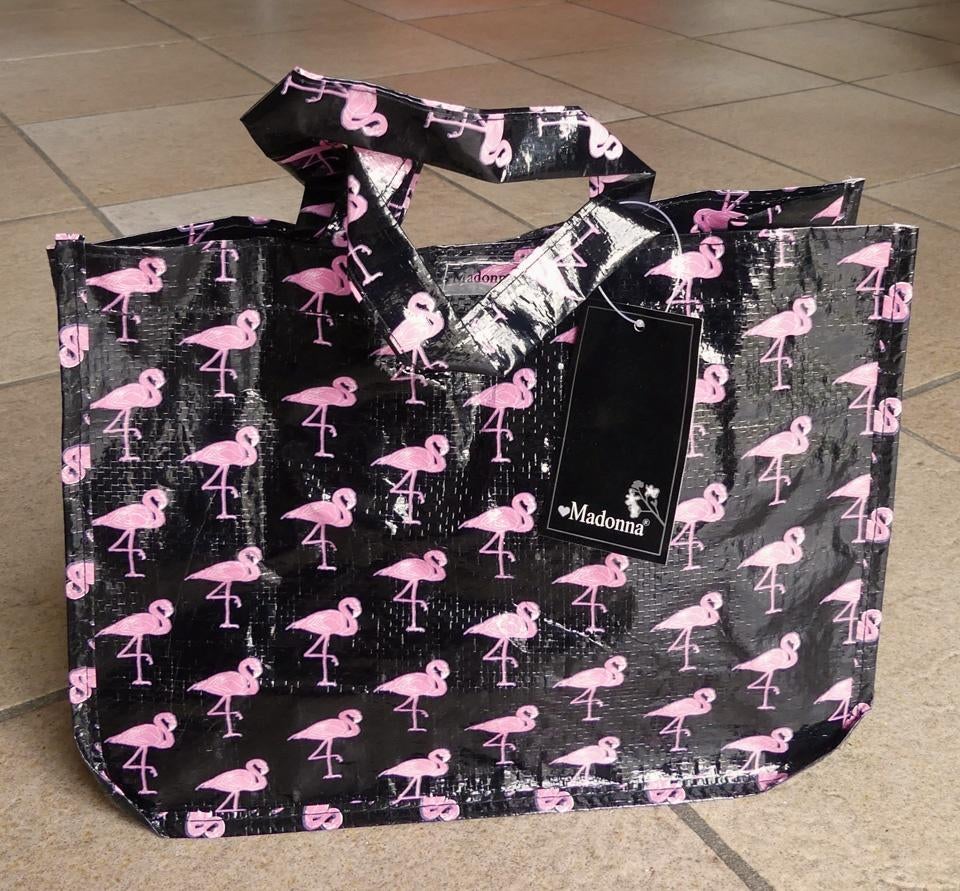Madonna tasje zwart roze flamingo mini shopper - NIEUW!, Ophalen of Verzenden, Nieuw, Zwart, Shopper