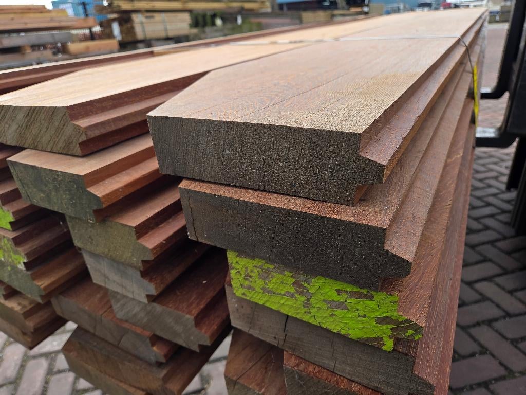 27.47 m2 Azobé hardhouten damwand 5 cm dik - nr: HP80, Ophalen, Planken, Nieuw, Hardhout