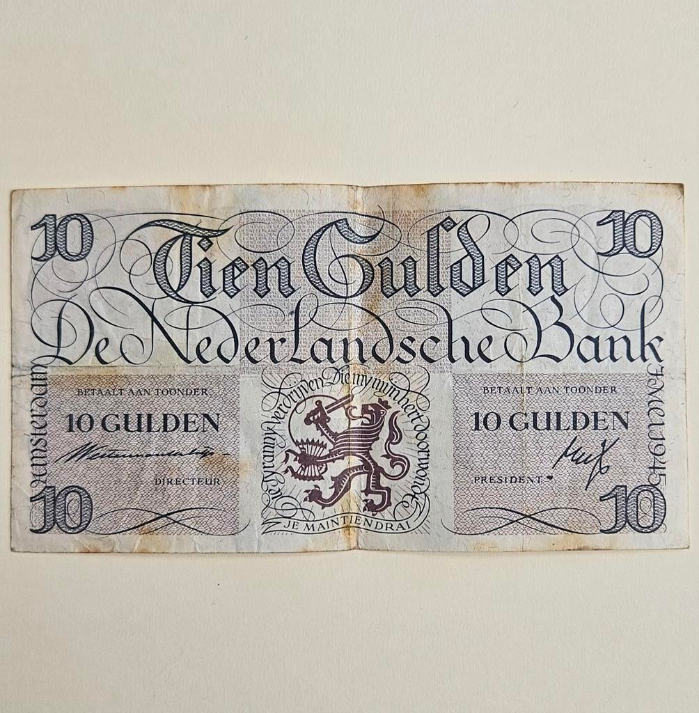 10 Gulden Lieftinck 1945., Postzegels en Munten, Bankbiljetten | Nederland, Ophalen of Verzenden, 10 gulden, Los biljet