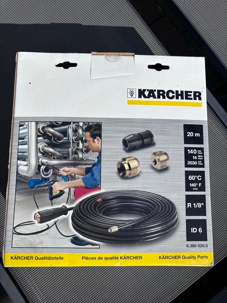 Karcher Ontstoppingsslang 20m voor hogedrukreiniger, Tuin en Terras, Hogedrukreinigers, Ophalen of Verzenden, Nieuw