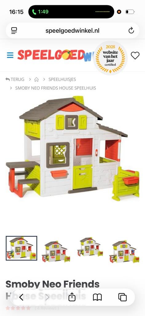 smoby speelhuisje, Ophalen of Verzenden, Zo goed als nieuw, Kunststof