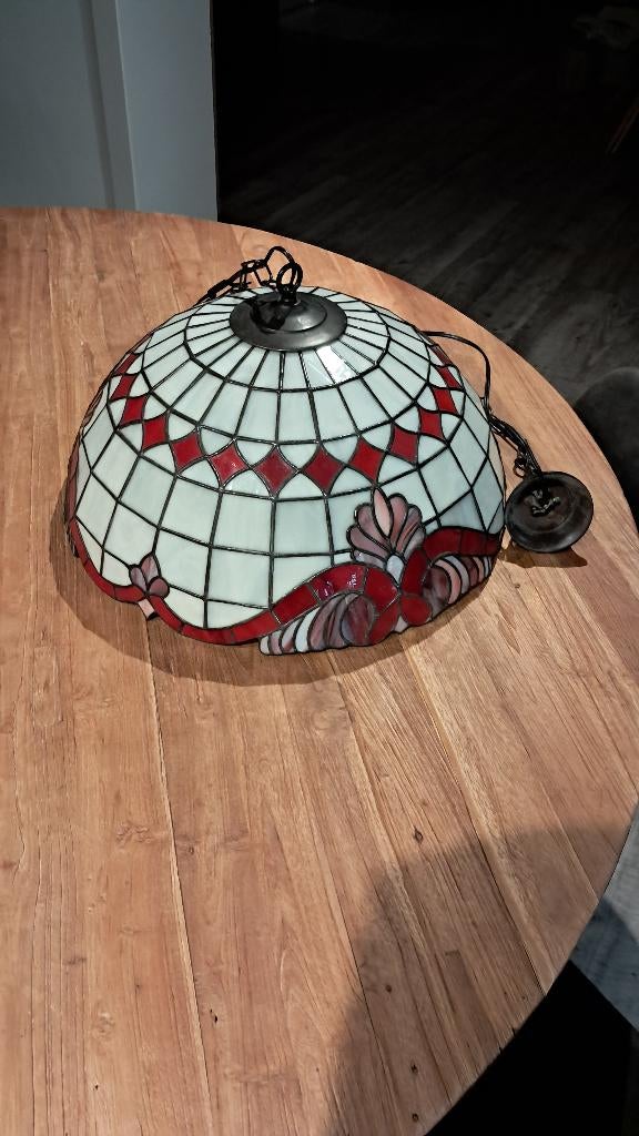 Tiffany-lamp, Huis en Inrichting, Lampen | Tafellampen, Ophalen, Klassiek, Zo goed als nieuw, Glas