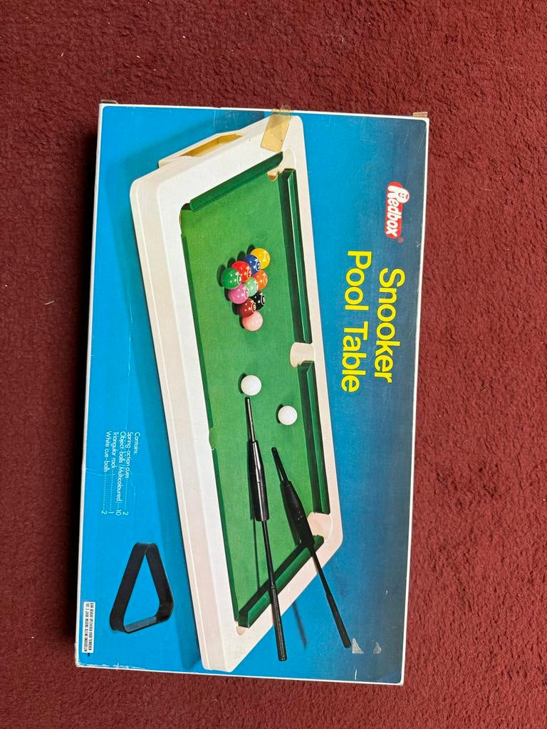 TEAB Vintage Redbox Snooker Pool Tafel - Compleet in Doos, Hobby en Vrije tijd, Denksport en Puzzels, Gebruikt, Overige typen