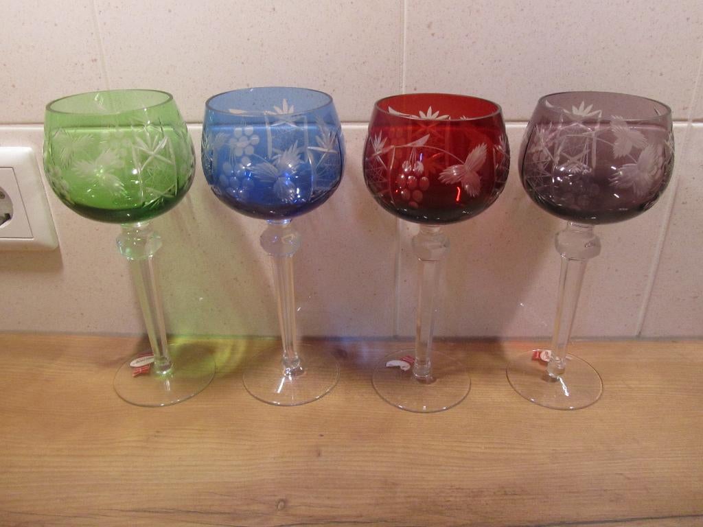 Boheems kristal roemer Anna Hütte 4 stuks, Ophalen of Verzenden