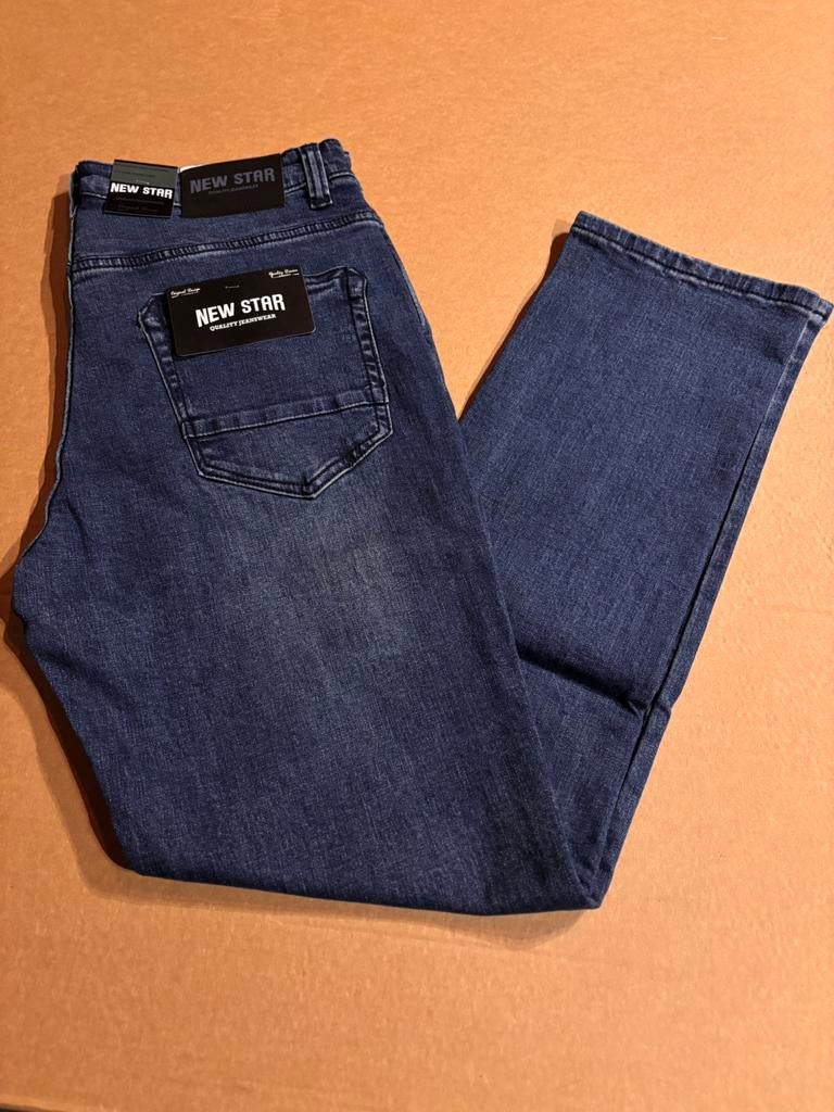 New Star slim fit jeans 002 – stone used – maat W34 L32, Werkschoenendeal, Marktplaats@werkschoenendeal.nl, Blauw, Nieuw