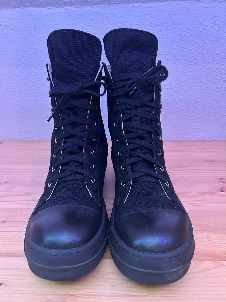 Rick owens mainline black sneackers high, Kleding | Heren, Schoenen, Zwart, Boots, Ophalen of Verzenden, Zo goed als nieuw