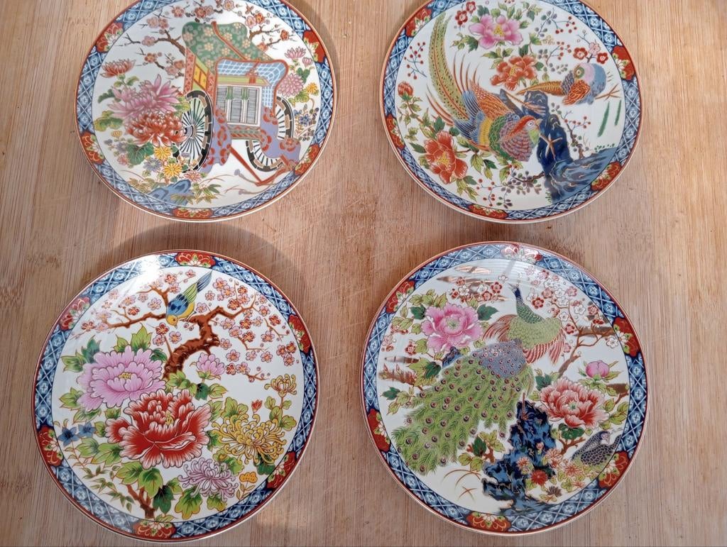 4 Imari borden rond 16 cm, Ophalen of Verzenden