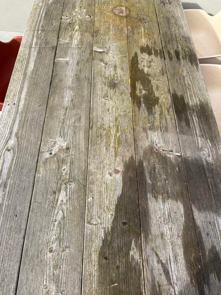 Gratis steigerhouten tafel, Ophalen of Verzenden, Gebruikt, Rechthoekig, Hout