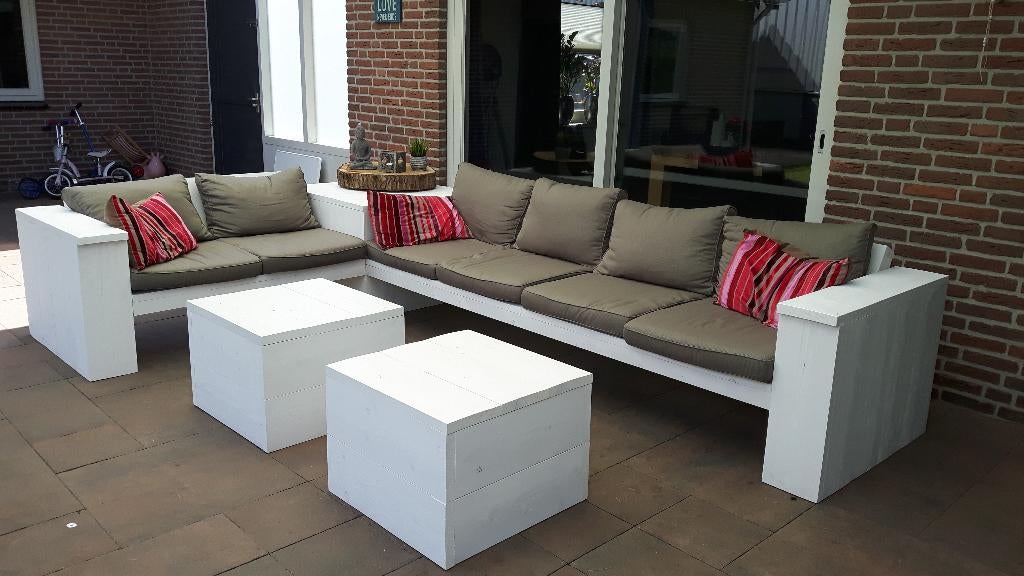 tuinbank en loungebanken, Tuin en Terras, Ophalen, 6 zitplaatsen, Steigerhout, Nieuw