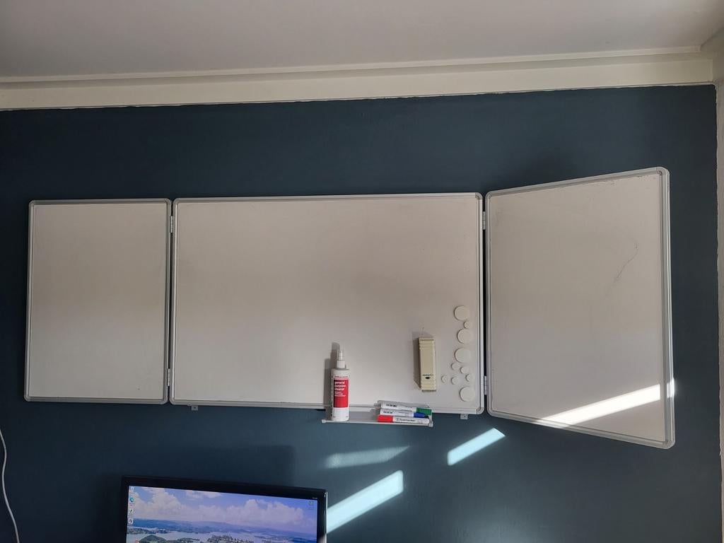 Whiteboard schoolbord memobord Smit Visuals uitklapbaar, Ophalen, Gebruikt, Whiteboard