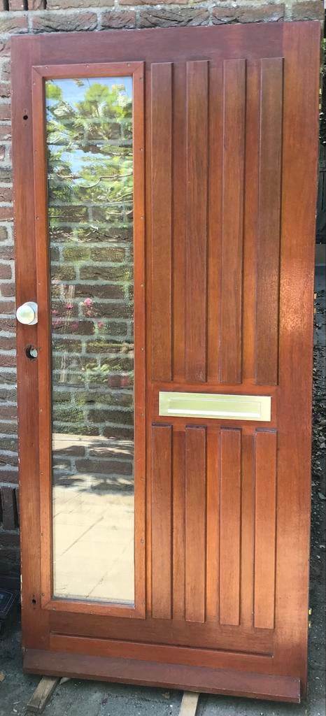 Houten voordeur, Doe-het-zelf en Verbouw, Deuren en Horren, Ophalen, Gebruikt, 80 tot 100 cm, Buitendeur