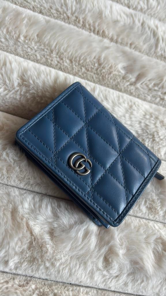 Gucci portemonnee, Sieraden, Tassen en Uiterlijk, Portemonnees, Blauw, Zo goed als nieuw, Leer, Ophalen