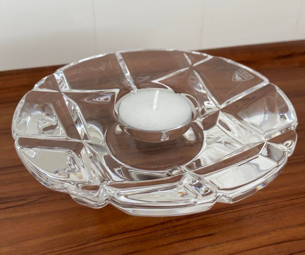 Vintage - Orrefors Sweden kristallen theelichthouder, Ophalen of Verzenden, Zo goed als nieuw, Overige materialen, Minder dan 25 cm