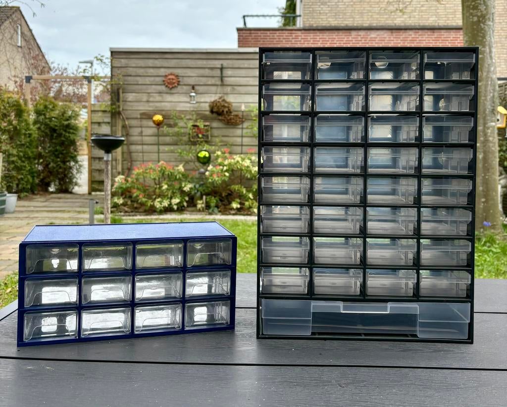 Twee Kunststof Ladekastjes Voor Verzamelingen Klussen Kralen, Hobby en Vrije tijd, Kralen en Sieraden maken, Ophalen of Verzenden