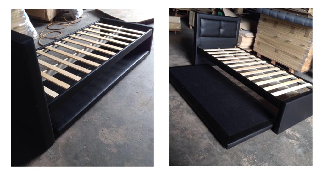 Rodan 1-persoonsbed met uitschuifbed - Zwart, Niet ingevuld, Niet ingevuld, Niet ingevuld