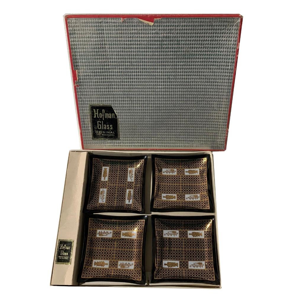 Hofman GLASS rookglazen Aziatisch design onderzetters, Glas of Kopje, Ophalen of Verzenden, Zo goed als nieuw, X