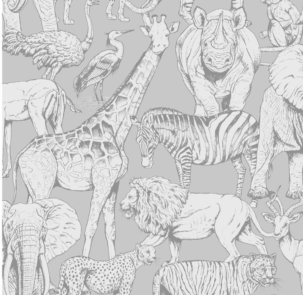 3 nieuwe rollen jungle vliesbehang, Ophalen of Verzenden, Minder dan 10 m², Grijs