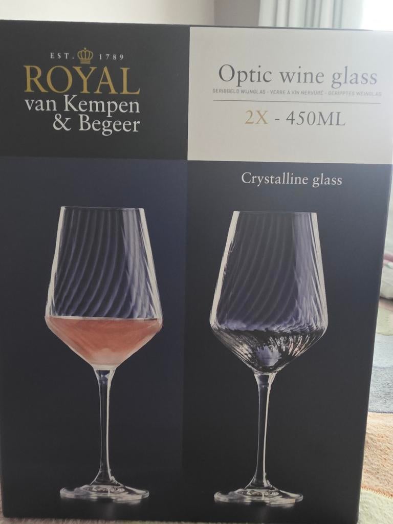 Royal Van Kempen & Begeer Geribbelde Wijnglazen, Ophalen of Verzenden, Nieuw, Overige typen