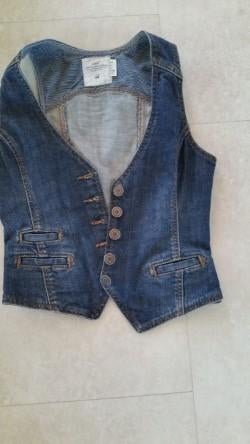 spijkerhesje H&M maat 34, H&M, Blauw, Ophalen of Verzenden, Zo goed als nieuw