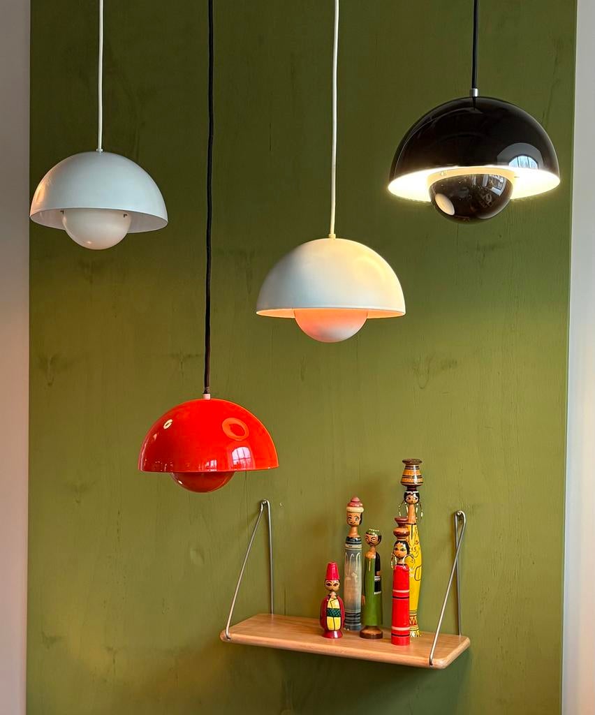 Louis Poulsen VP1 Flowerpot emaille Verner Panton, Huis en Inrichting, Lampen | Hanglampen, Zo goed als nieuw, X, Metaal, Minder dan 50 cm