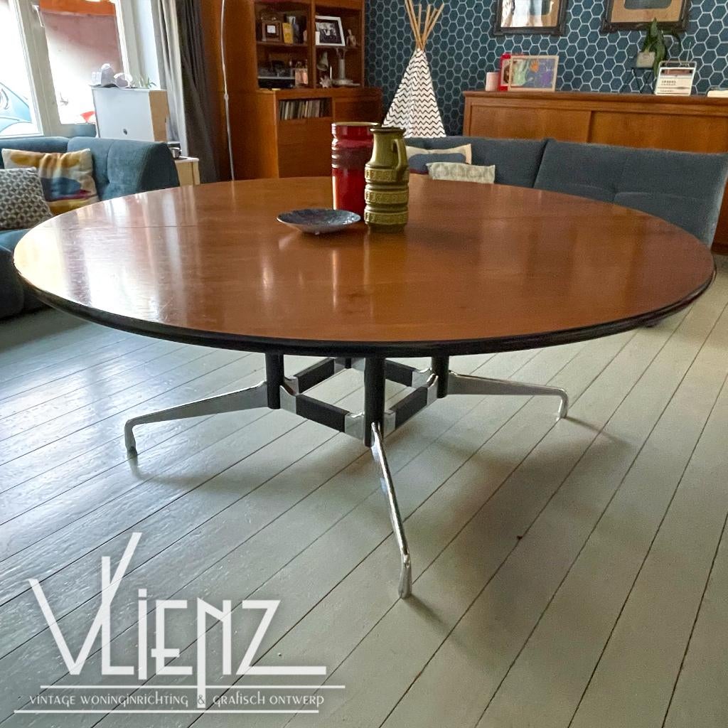 Vintage Eames Herman Miller ronde tafel vergadertafel 184 cm, Verzamelen, Retro, Huis en Inrichting, Ophalen