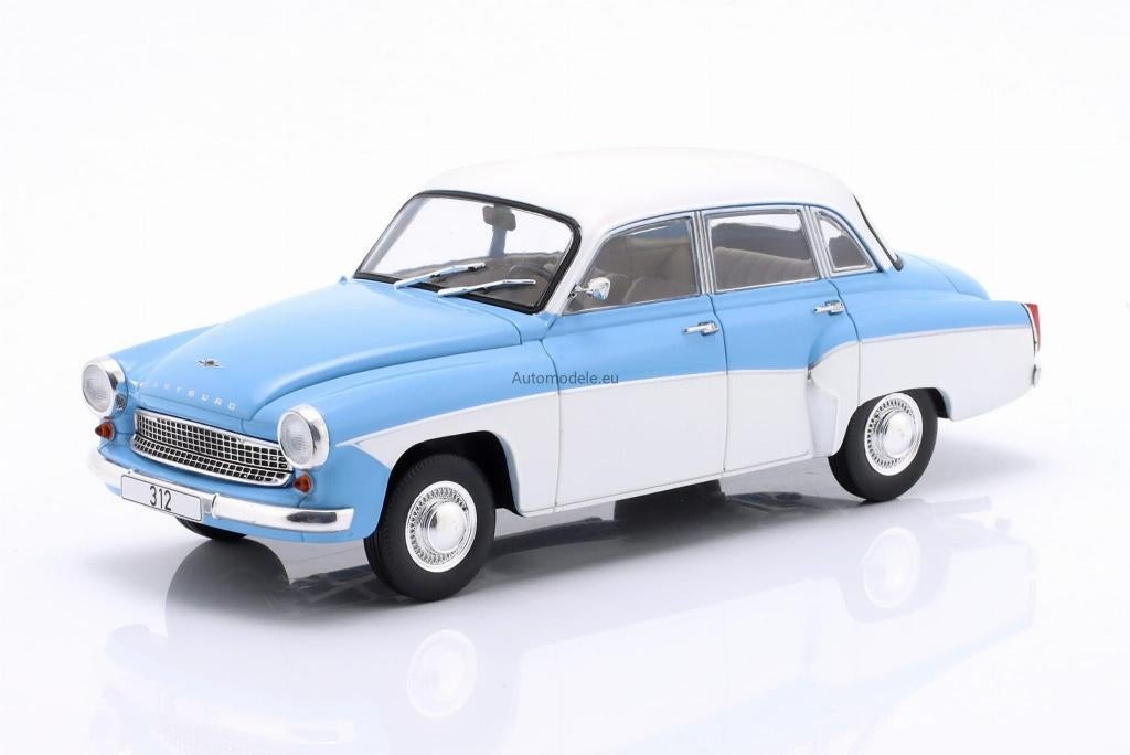 Wartburg 312 1965 Blauw Modelauto 1/24 Whitebox Nieuw, Overige merken, Whitebox, Nieuw, Ophalen of Verzenden