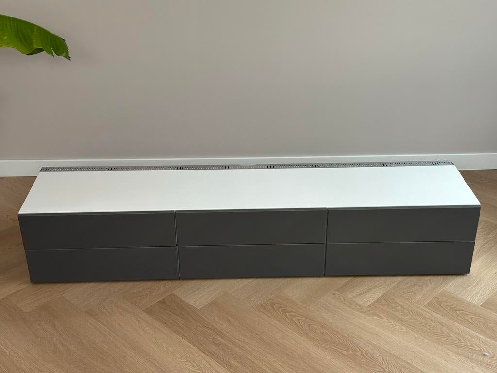 Ikea Bestå meubel - wit / grijs, Huis en Inrichting, Kasten | Televisiemeubels, Ophalen, Gebruikt, 150 tot 200 cm, Minder dan 100 cm